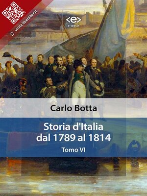 cover image of Storia d'Italia dal 1789 al 1814. Tomo VI
